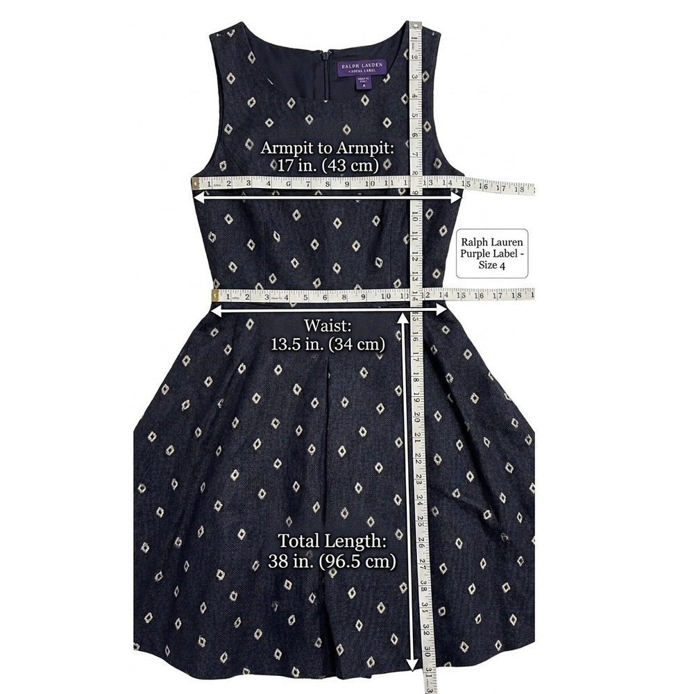 NWT $4,990 Ralph Lauren Purple Label Luiza Navy Leather Dress Size 4 - Picture 14 of 16